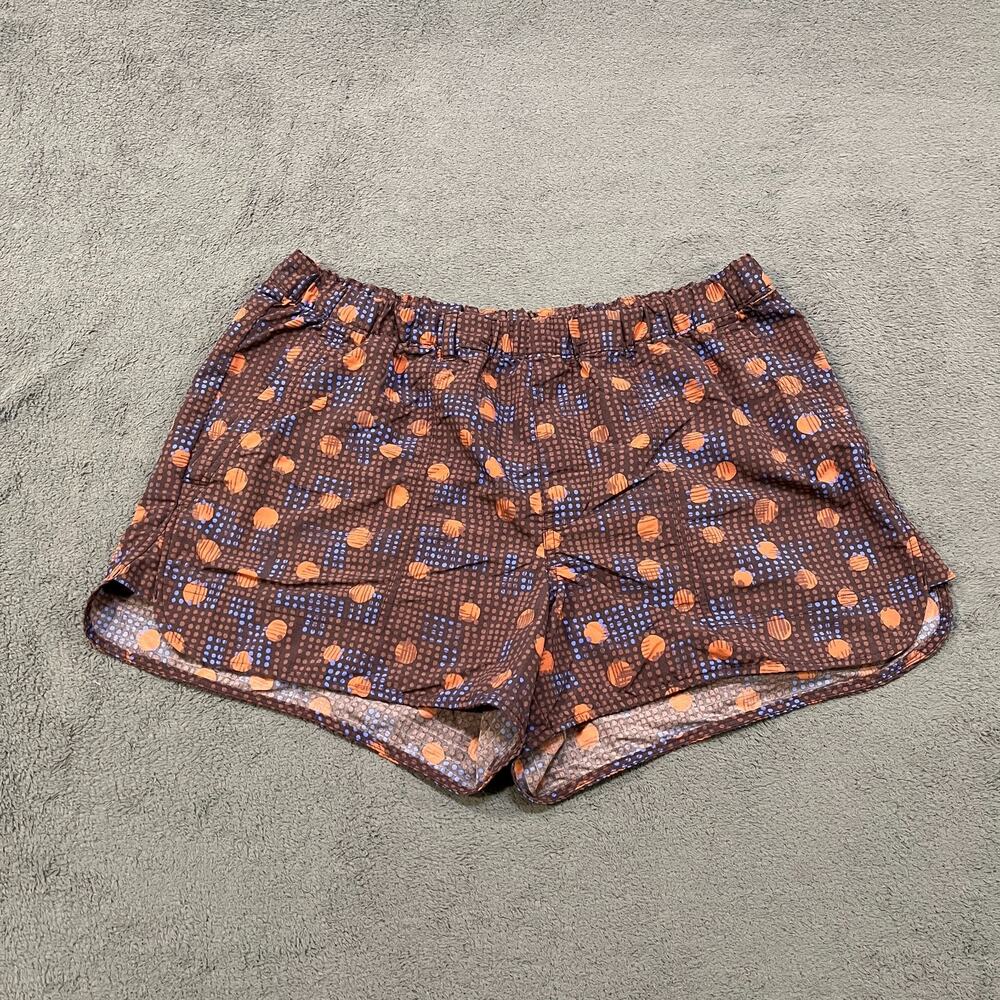 REI Co-op Trailmade Amphib Brown Orange Dot Athletic Hiking Shorts Women's Sz XL